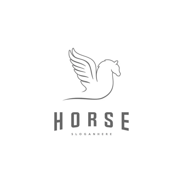 Pegasus vektor logo typ mall. Mall för Horse-logotyp — Stock vektor