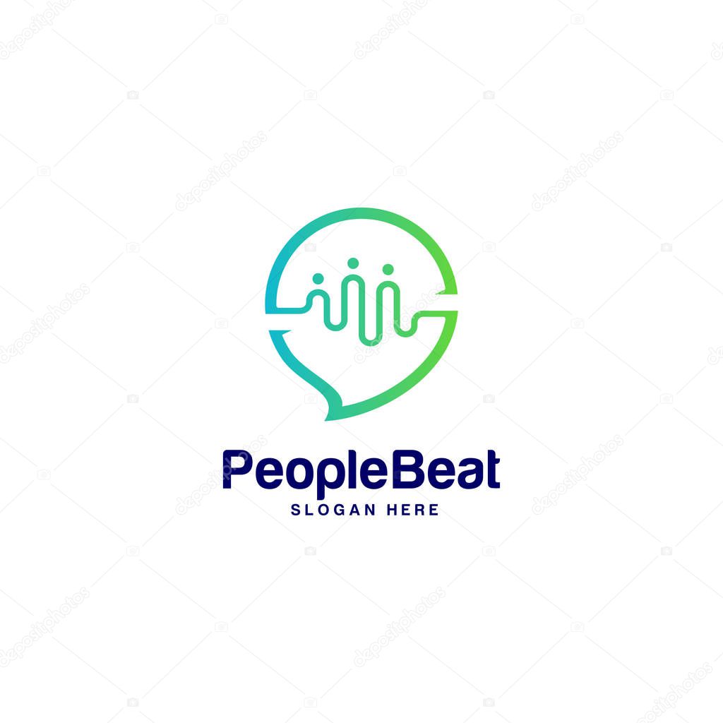Community logo template designs concepts vector illustration, People Beat logo concepts