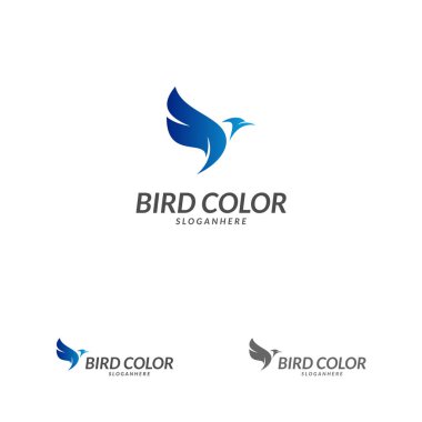 Kuş logo vektörü. Uçan Kuş Logo tasarım vektör şablonu. Güvercin Güvercin Logotürü kavram simgesi.