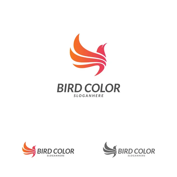 Kuş logo vektörü. Uçan Kuş Logo tasarım vektör şablonu. Güvercin Güvercin Logotürü kavram simgesi.