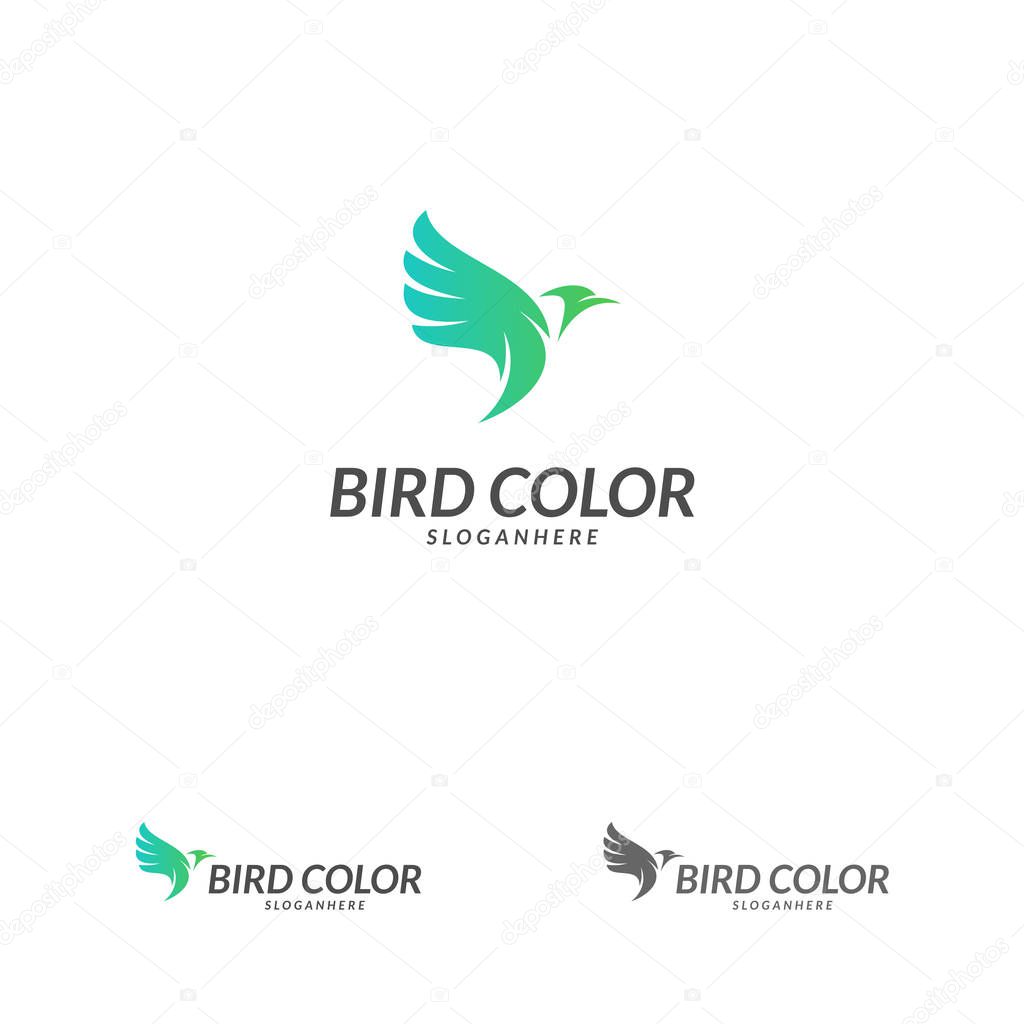 Bird logo vector. Flying Bird Logo design vector template. Dove Pigeon Logotype concept icon.