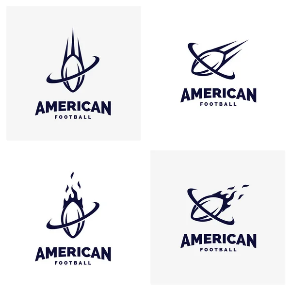 Conjunto de logotipo de futebol americano profissional moderno para equipe de esporte — Vetor de Stock