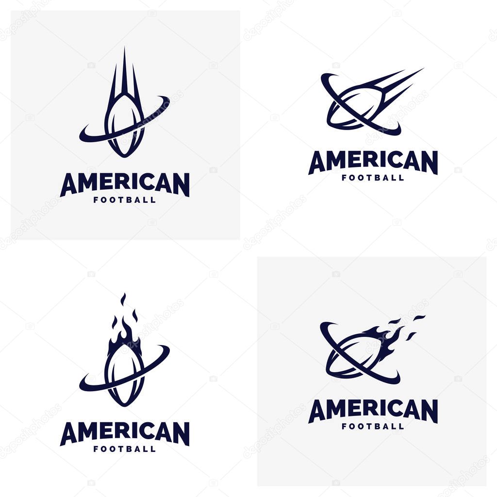 Set of Modern professional american football logo for sport team