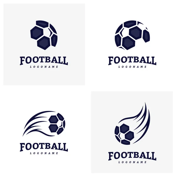 Futbol Futbol Rozeti Logo Tasarım Şablonları Seti. Spor Takım Kimlik Vektör İllüstrasyon