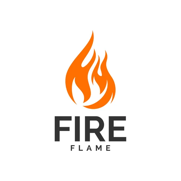 Fuego llama logotipo diseño vector. Plantilla de logotipo caliente — Archivo Imágenes Vectoriales