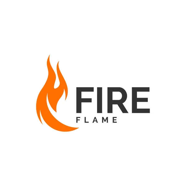 Fuego llama logotipo diseño vector. Plantilla de logotipo caliente — Archivo Imágenes Vectoriales