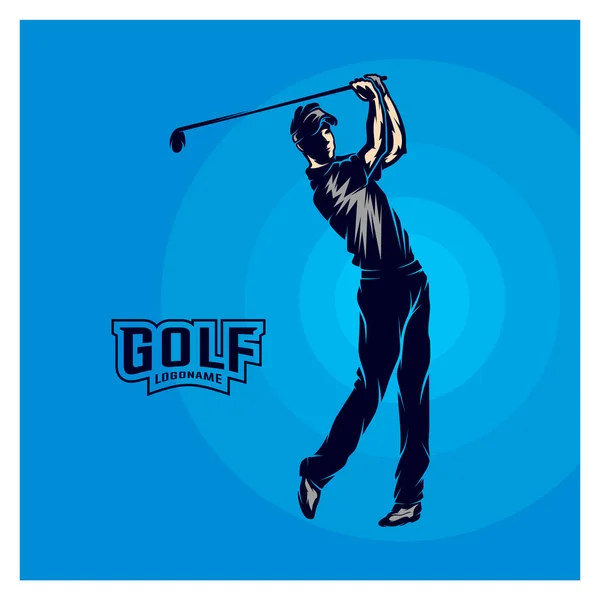 Joueur de golf VECTOR. Silhouette d'un joueur de golf. Illustration vectorielle — Image vectorielle