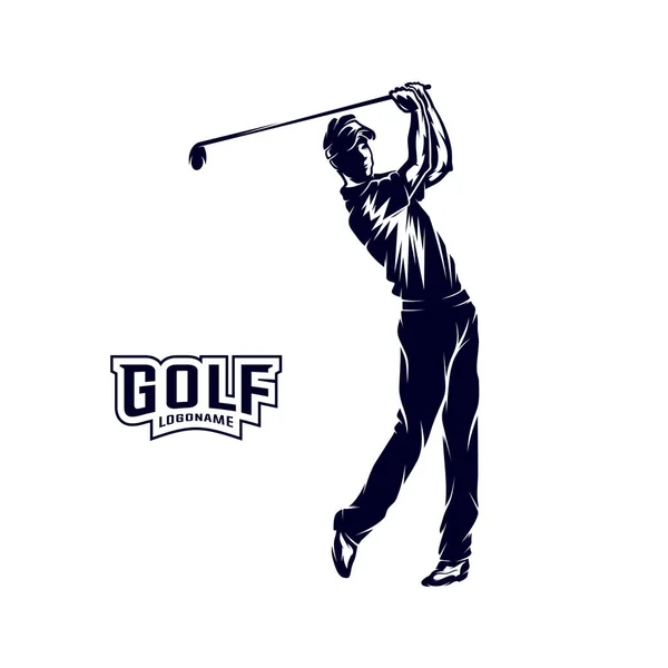 Golf player VECTOR. Silhouette of a golf player. Vector illustration — Stock Vector