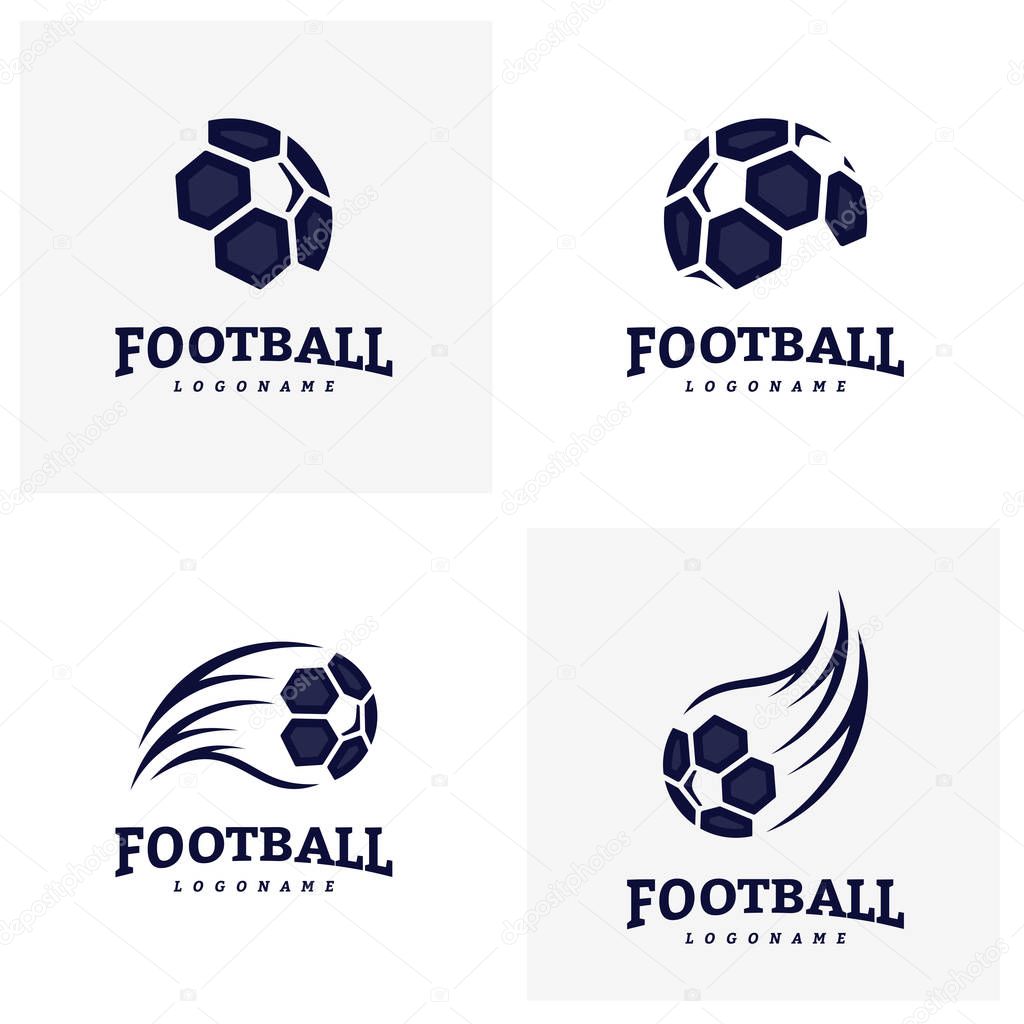 Set of Soccer Football Badge Logo Design Templates. Sport Team Identity Vector Illustration