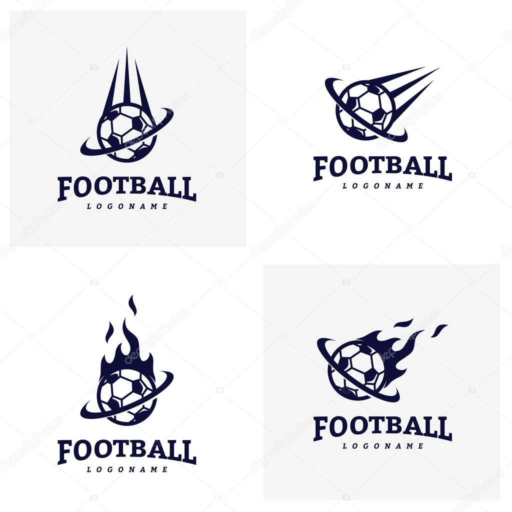 Set of Soccer Football Badge Logo Design Templates. Sport Team Identity Vector Illustration