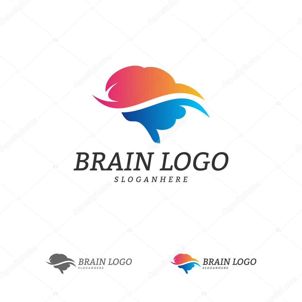 Brain Logo Vector Template. Brain Logo Concepts