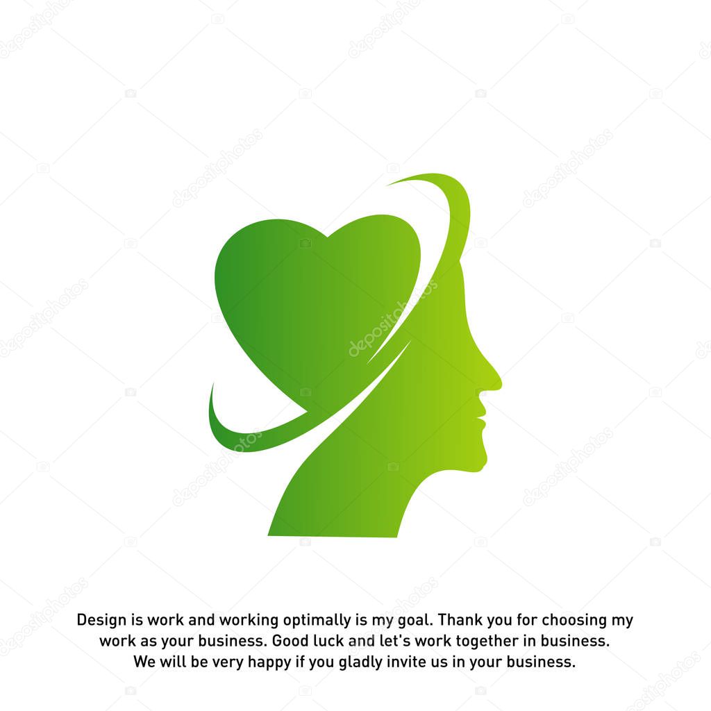 Head love logo vector, Head intelligence logo designs concept vector - Vector