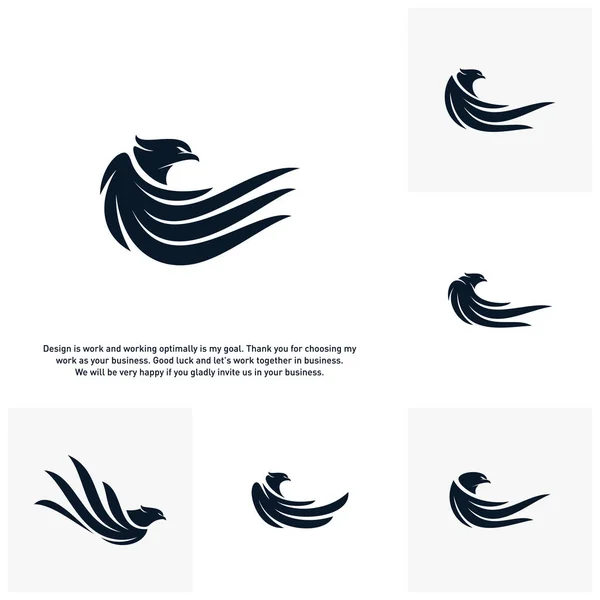 Conjunto de Eagle Logo Vector, Design Logo Template — Vetor de Stock