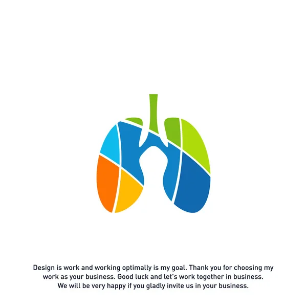 肺与彩色标志矢量概念，健康肺标志设计模板，模板 - 矢量 — 图库矢量图片