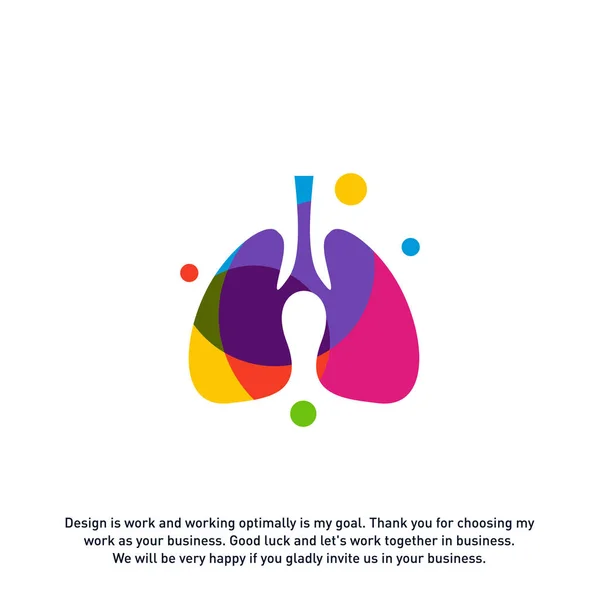 Polmoni con concetto di vettore logo colorato, Salute polmoni logo disegni modello, modello - Vettore — Vettoriale Stock