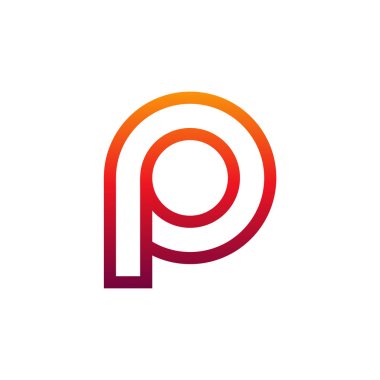 Letter P logo simgesi tasarım şablon öğeleri, İlk P logo kavramı - Vektör