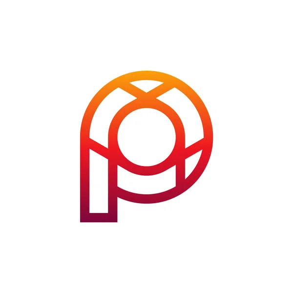 P betű logo ikon tervezősablon elemek, Initial P logo koncepció-Vector — Stock Vector