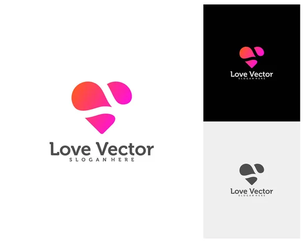 Love Heart Conceptos Logotipo Creativos Iconos Coloridos Abstractos Elementos Símbolos — Vector de stock