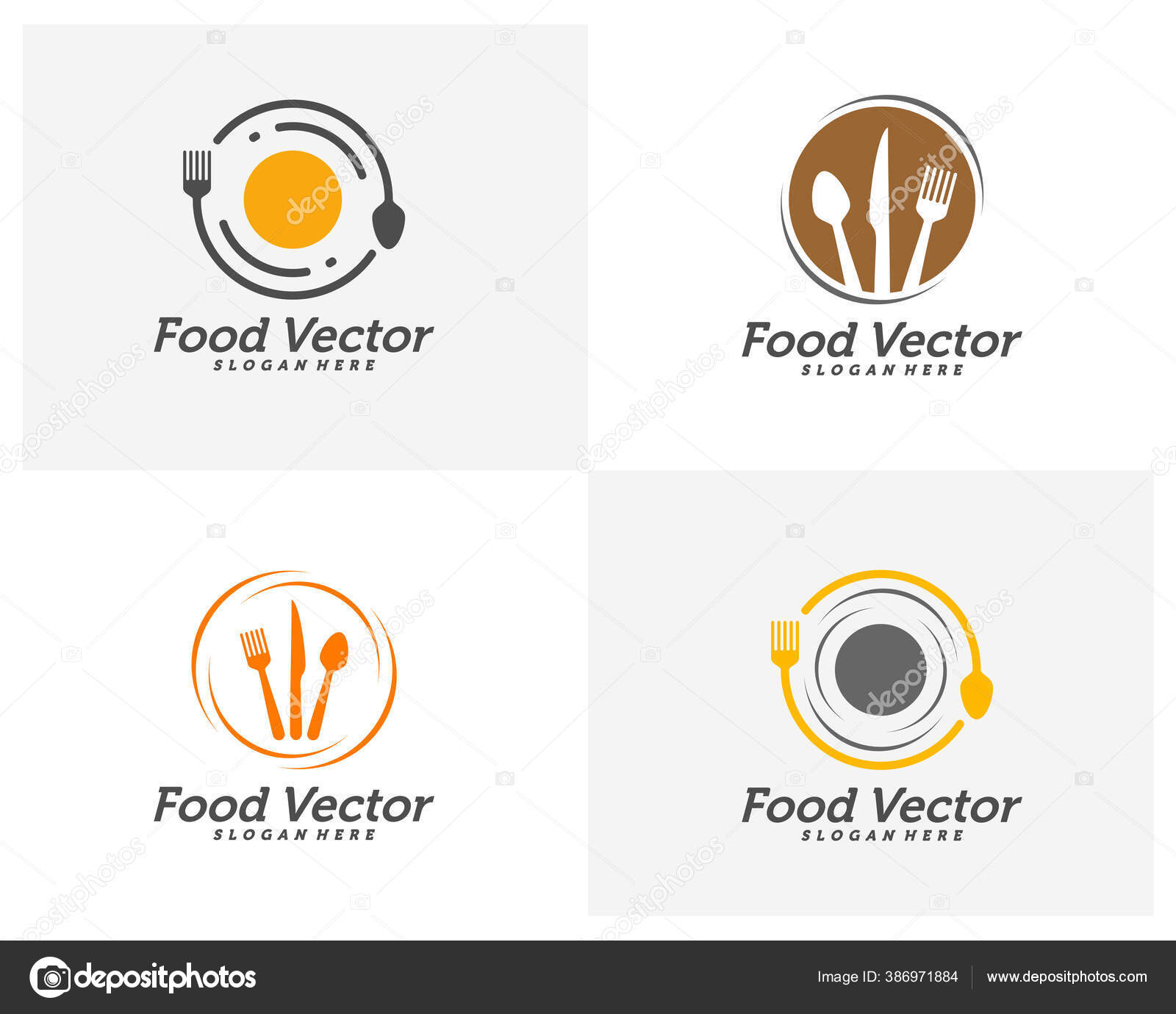 Set Creative Food Logo Design Vector Restaurant Food Court Cafe Stock Vector Image By C Shuttersport