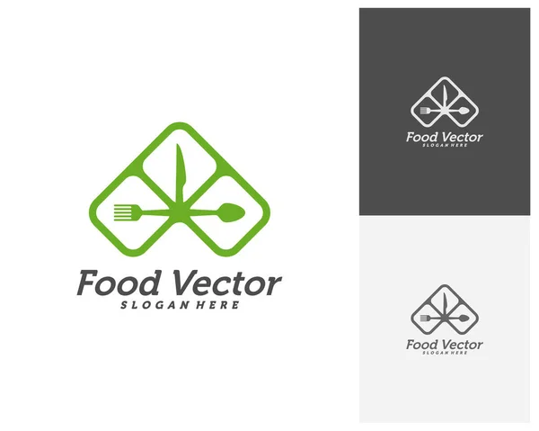 Вектор Дизайна Логотипа Creative Food Ресторан Фудкорт Шаблон Логотипа Кафе — стоковый вектор
