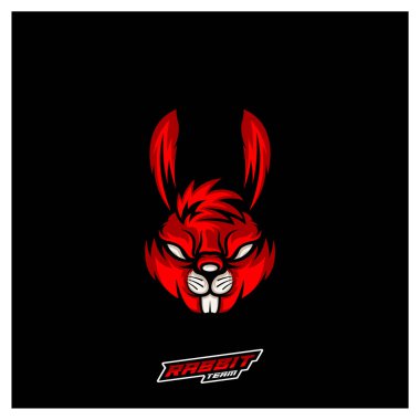 Tavşan Esport oyun logosu taşıyıcı şablonu. Modern Tavşan Başı Logo Vektörü