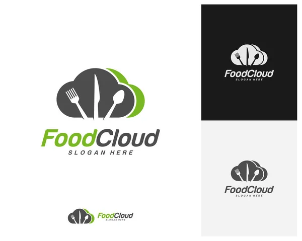 Diseño Del Logotipo Food Cloud Vector Plantilla Logotipo Alimentos Restaurante — Vector de stock