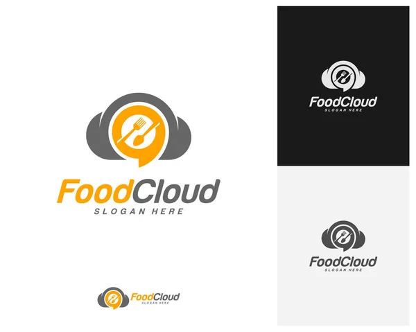 Vektor Desain Logo Awan Makanan Templat Logo Makanan Restoran Food - Stok Vektor