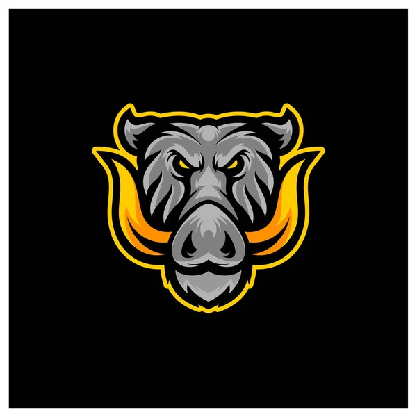 Boar Esport Gaming Mascot Logo Template Vector Modern Head Boar — Stock Vector