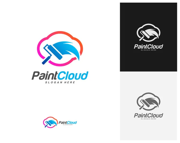 Vector Diseño Logotipo Pintura Nube Plantilla Logotipo Pintura Creativa Nube — Vector de stock