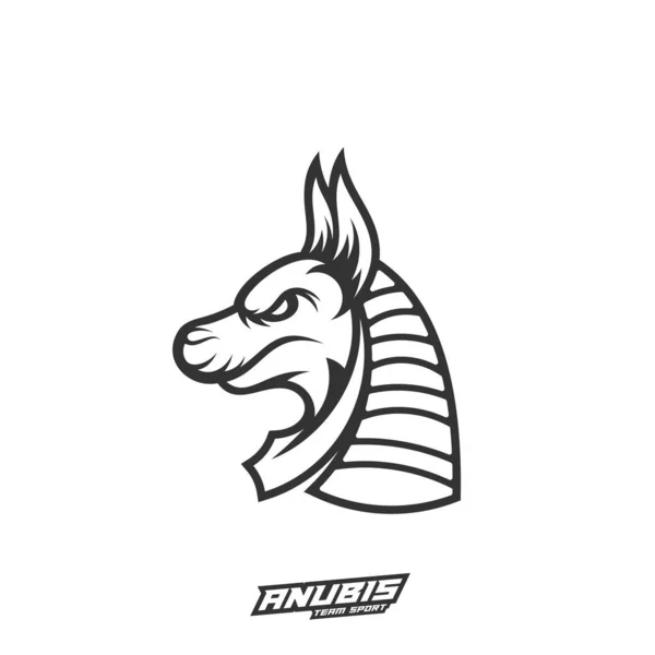 Modèle Logo Mascotte Anubis Esport Gaming Vector Tête Moderne Anubis — Image vectorielle