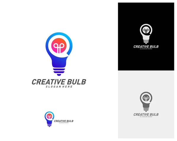 Creative Bulb Chat Logo Design Vector Consulte Plantilla Logotipo Bulb — Archivo Imágenes Vectoriales