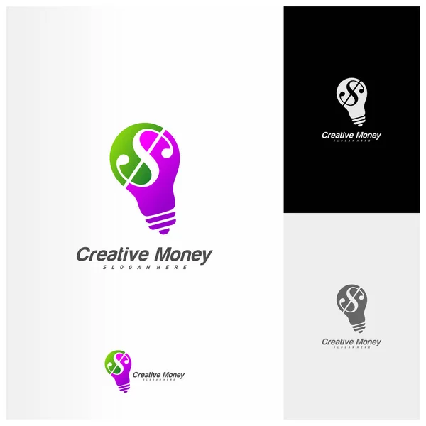 Wektor Projektowania Logo Bulb Money Szablon Logo Creative Money Symbol — Wektor stockowy