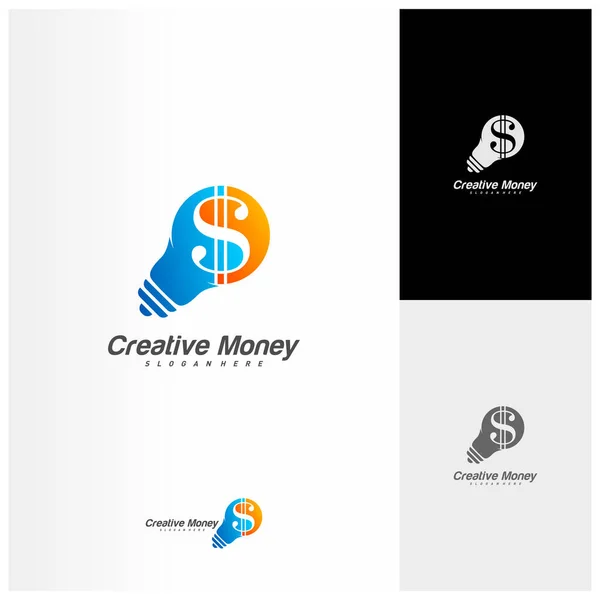 Wektor Projektowania Logo Bulb Money Szablon Logo Creative Money Symbol — Wektor stockowy