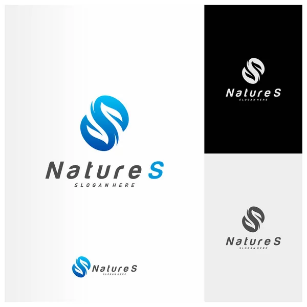 Buchstabe Mit Blatt Logo Designvektor Nature Logovorlage Symbolbild — Stockvektor