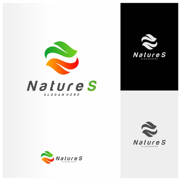 Buchstabe Mit Blatt Logo Designvektor Nature Logovorlage Symbolbild — Stockvektor