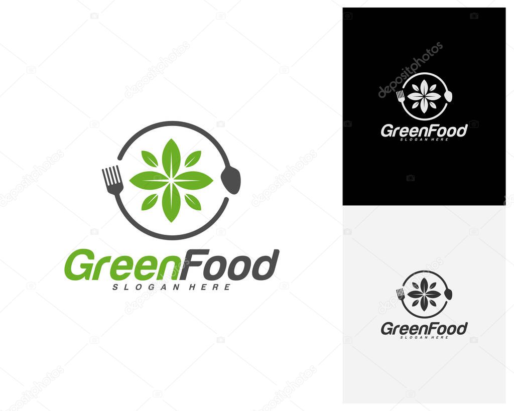 Healthy Food logo design vector. Nature Food logo template. Restaurant, food court, cafe logo concept. Icon symbol. Illustration