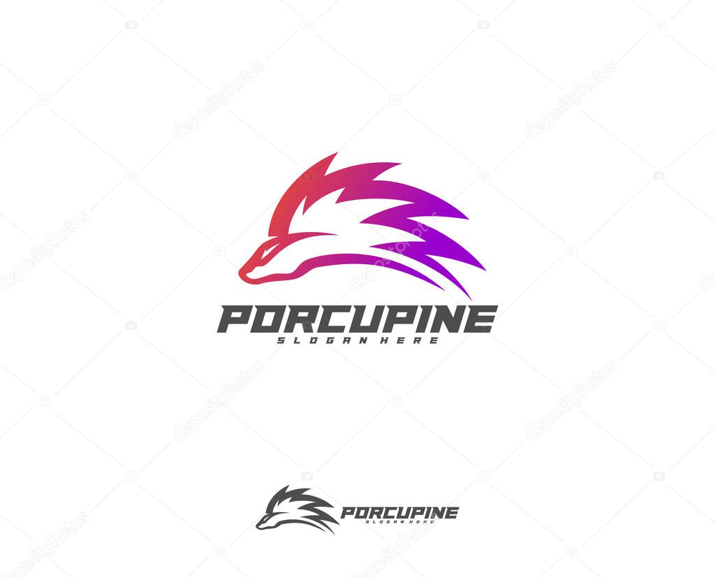 Porcupine Esport gaming mascot logo template Vector. Modern Porcupine Logo Vector