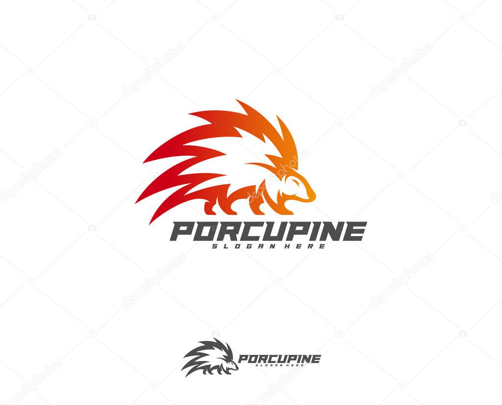 Porcupine Esport gaming mascot logo template Vector. Modern Porcupine Logo Vector