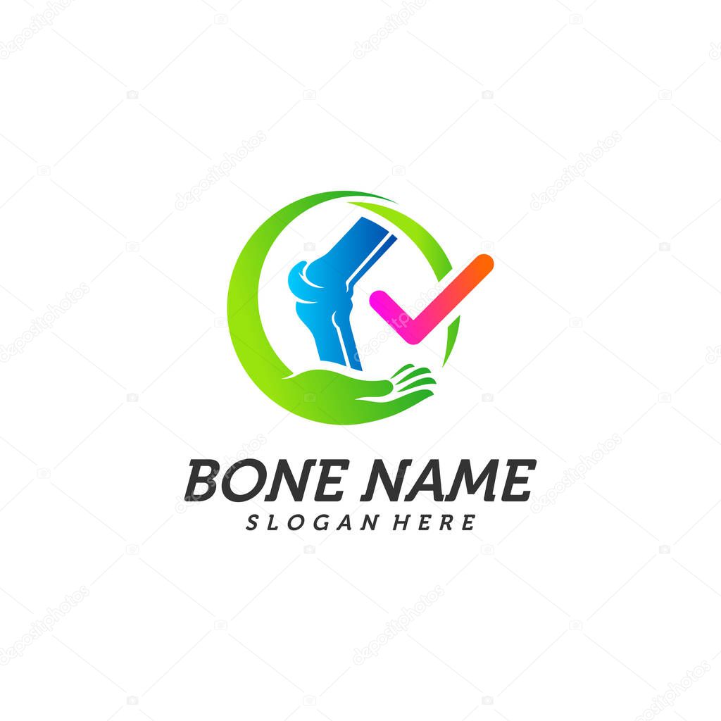 Check Bone logo design vector. Creative Bone logo template. icon symbol