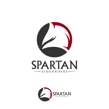 Spartalı Logo Vektör Şablonu, Spartalı Miğfer Logosu Tasarım Konsepti