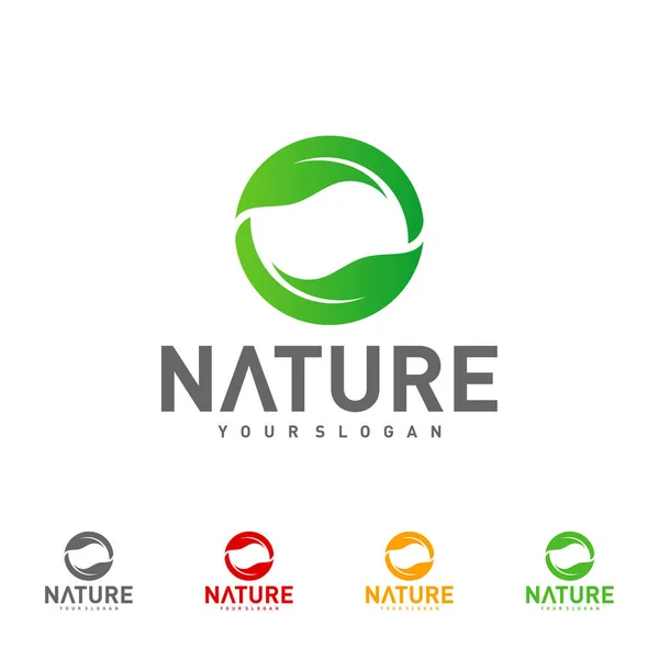 葉のロゴデザインベクトルテンプレート 自然ロゴデザインコンセプト イラスト アイコンシンボル — ストックベクタ