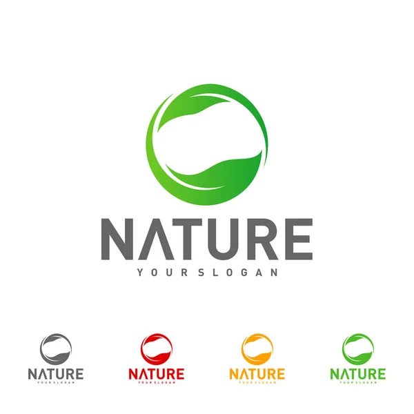 葉のロゴデザインベクトルテンプレート 自然ロゴデザインコンセプト イラスト アイコンシンボル — ストックベクタ