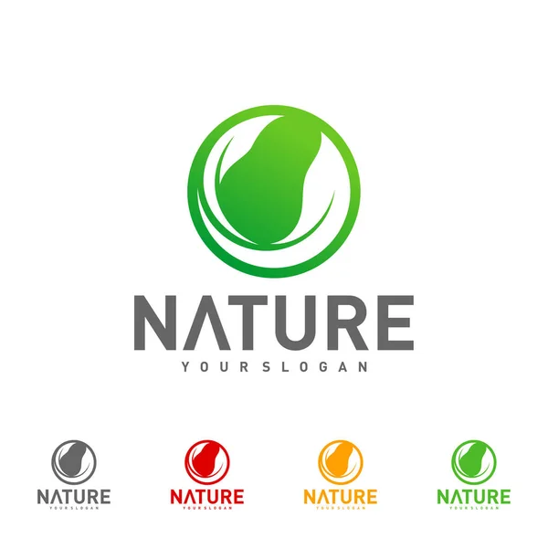 Leaf Logo Design Vector Template Nature Logo Design Concept Illustration — Stock Vector