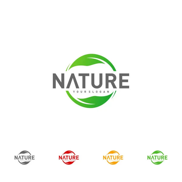 Plantilla Vectorial Diseño Logotipo Hoja Concepto Diseño Logotipo Naturaleza Ilustración — Vector de stock