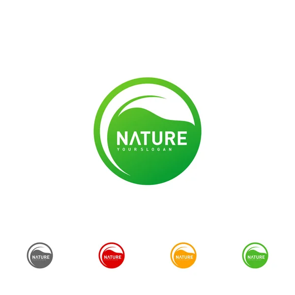 Plantilla Vectorial Diseño Logotipo Hoja Concepto Diseño Logotipo Naturaleza Ilustración — Vector de stock