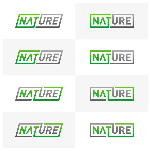 Naturaleza Logo Design Concept Illustration Icon Symbol — Vector de stock