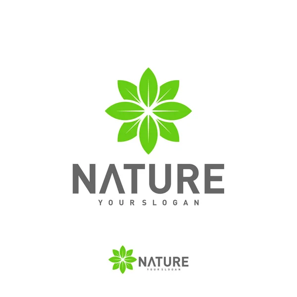 Modelo Vetor Projeto Logotipo Folha Conceito Projeto Logotipo Natureza Ilustração — Vetor de Stock