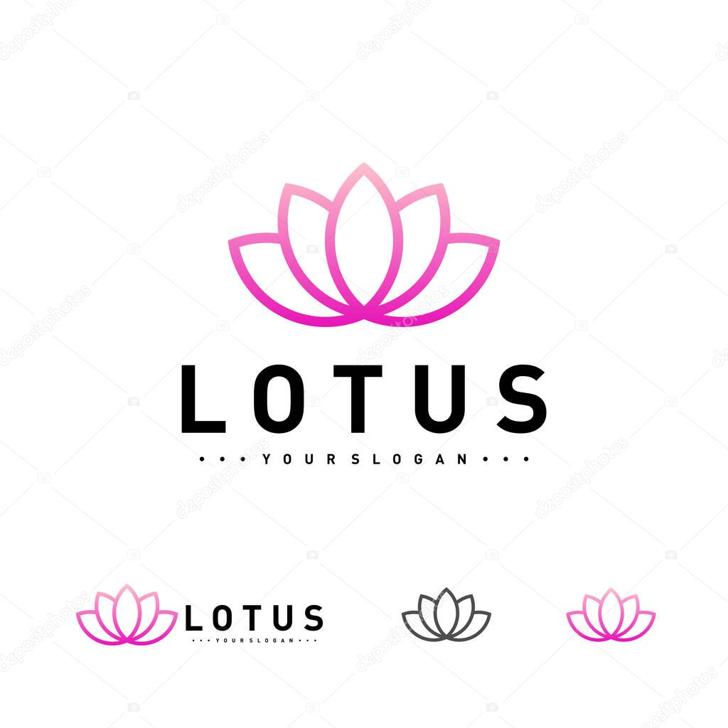 Luxury Lotus logo design vector template, Lotus flower logo concept icon, Creative symbol