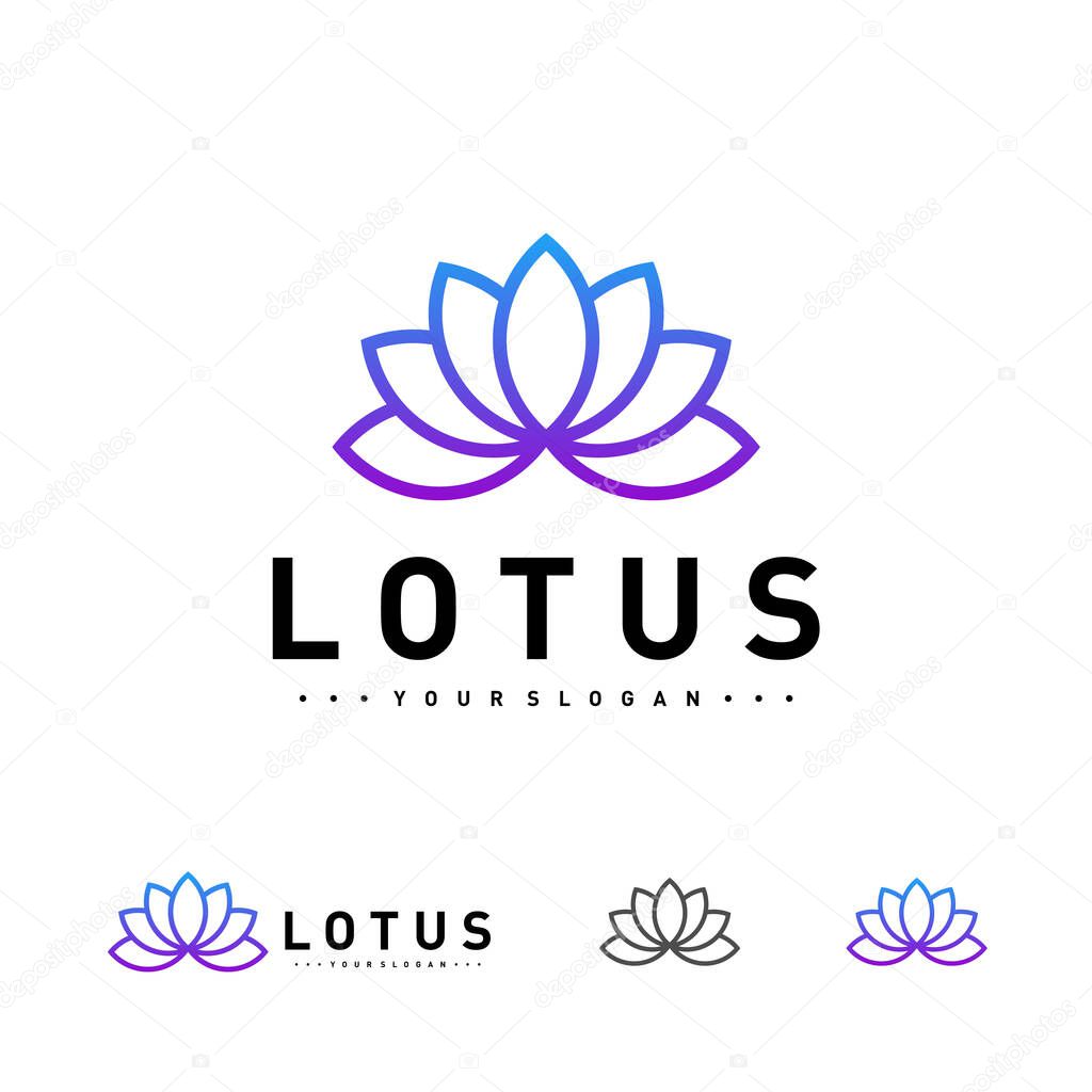 Luxury Lotus logo design vector template, Lotus flower logo concept icon, Creative symbol