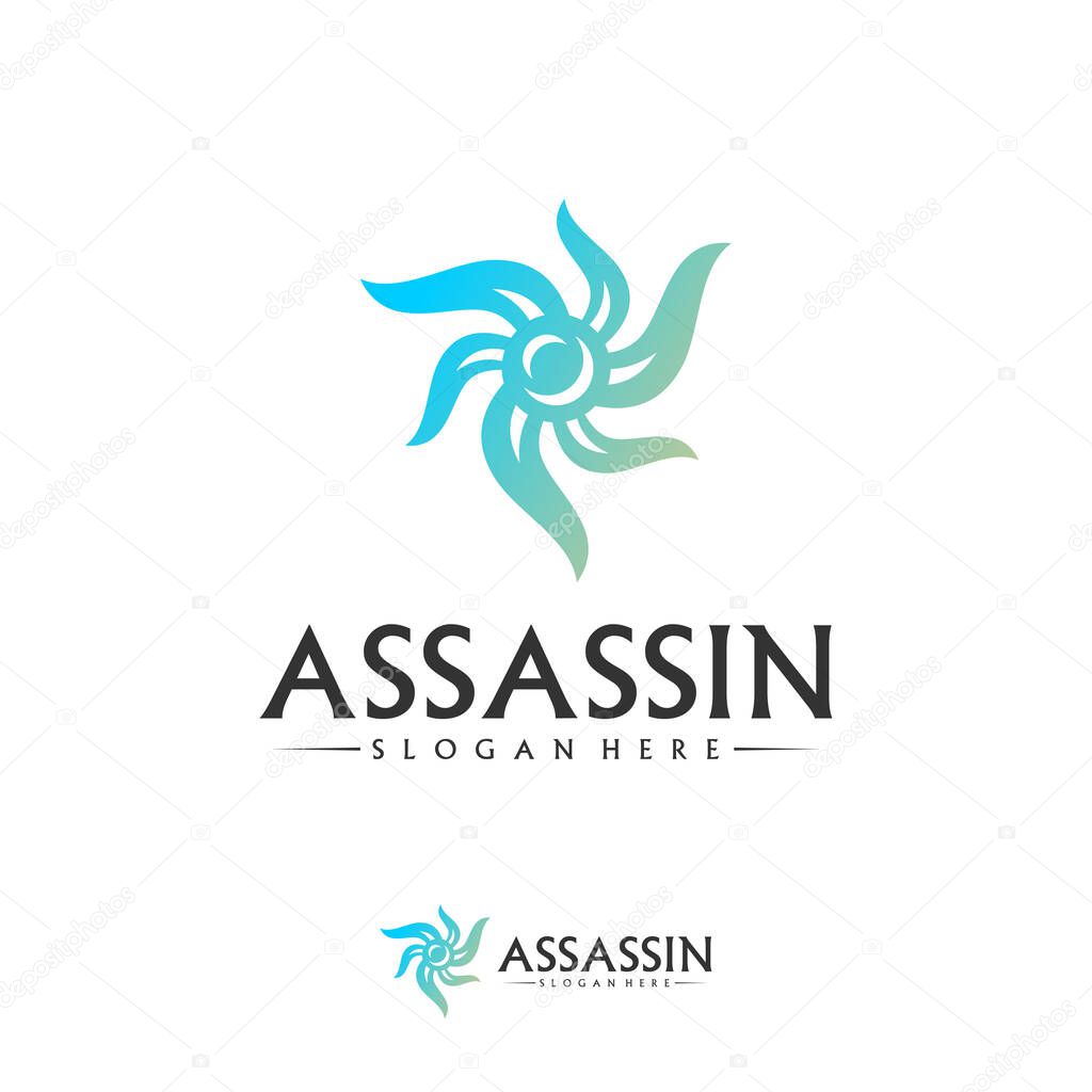 Shuriken Logo Design Vector Template, Assassin logo concept, Icon symbol